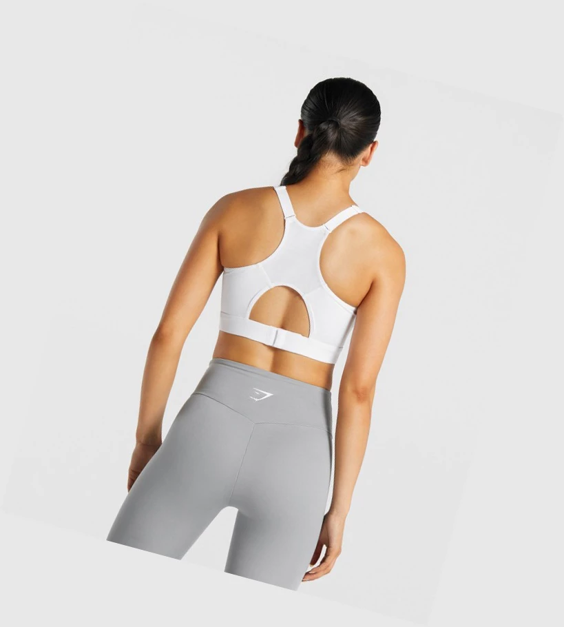 Sujetadores Deportivos Gymshark Racer Back Entrenamiento Mujer Blancos | QARHGMO-79