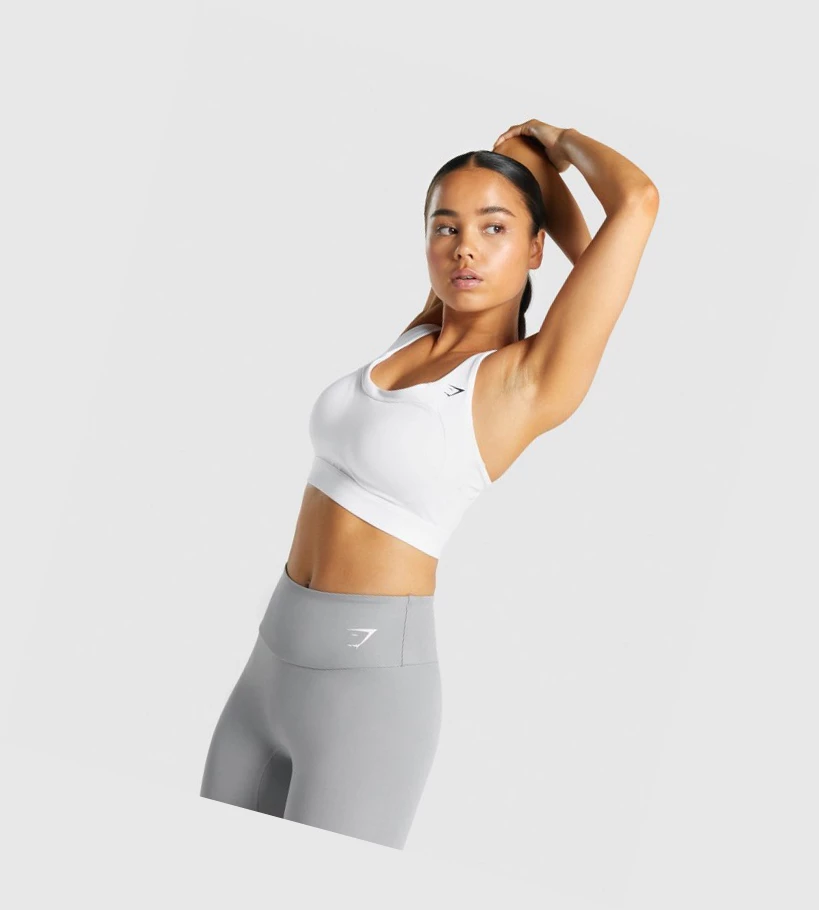 Sujetadores Deportivos Gymshark Racer Back Entrenamiento Mujer Blancos | QARHGMO-79