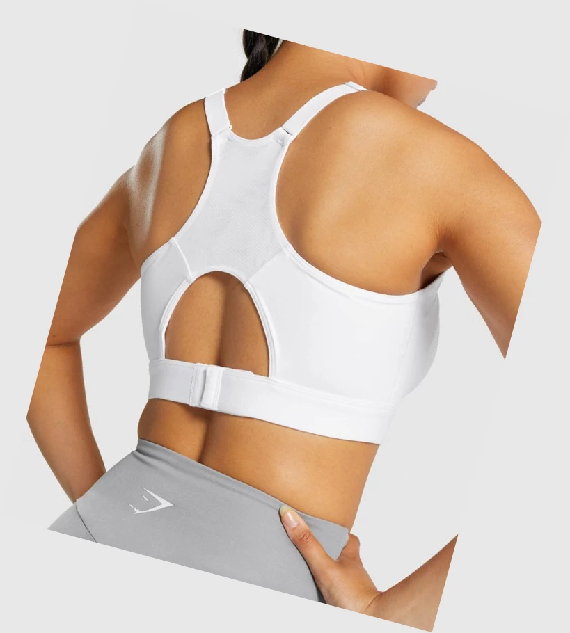 Sujetadores Deportivos Gymshark Racer Back Entrenamiento Mujer Blancos | QARHGMO-79