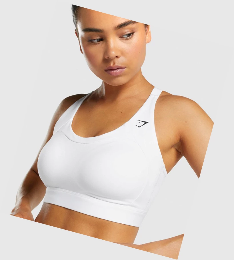 Sujetadores Deportivos Gymshark Racer Back Entrenamiento Mujer Blancos | QARHGMO-79