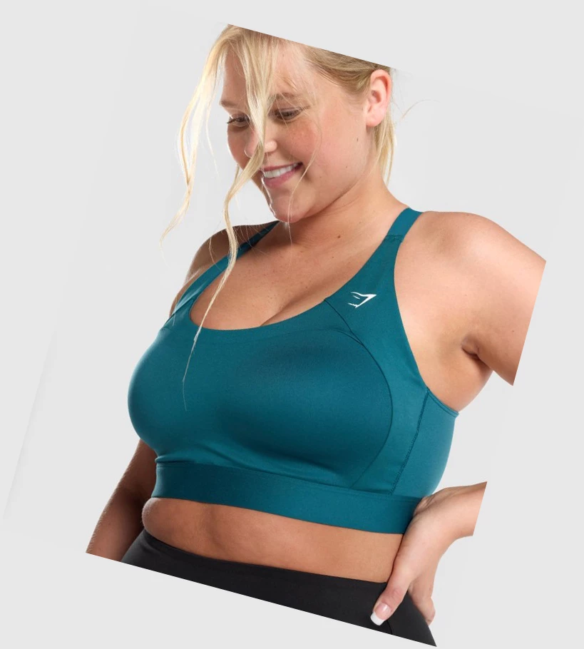 Sujetadores Deportivos Gymshark Racer Back Entrenamiento Mujer Turquesa | RWDVIEK-29