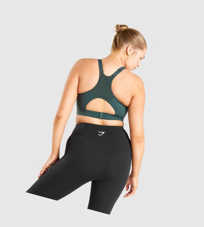 Sujetadores Deportivos Gymshark Racer Back Entrenamiento Mujer Verdes Oscuro | ULWCEZG-92