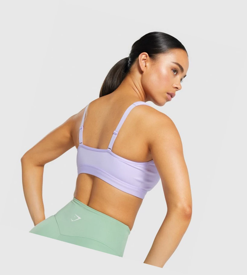 Sujetadores Deportivos Gymshark Scoop Neck Entrenamiento Mujer Morados Claro | AIZQMLD-75