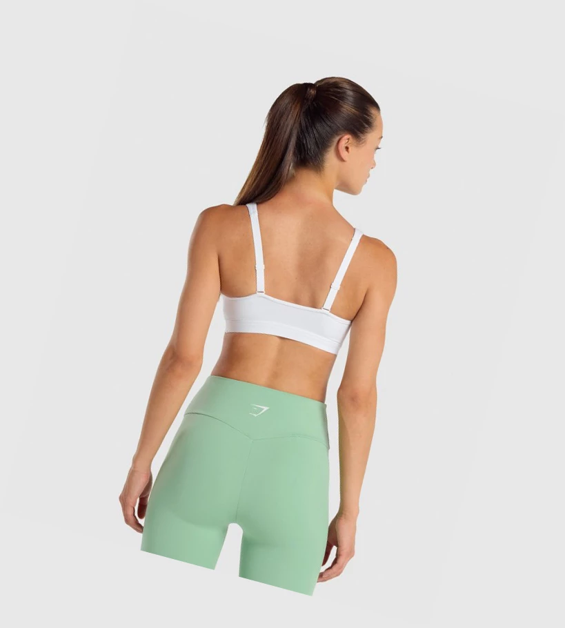 Sujetadores Deportivos Gymshark Scoop Neck Entrenamiento Mujer Blancos | MZJAHNY-42