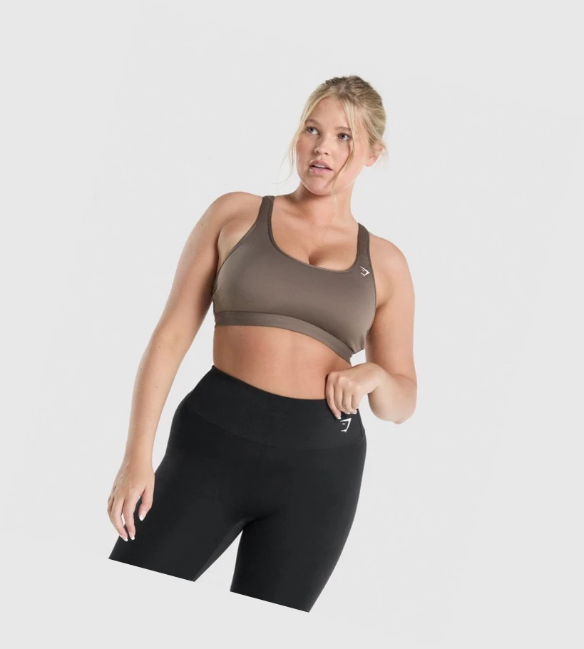 Sujetadores Deportivos Gymshark Scoop Neck Entrenamiento Mujer Marrom | SMCYNEG-79