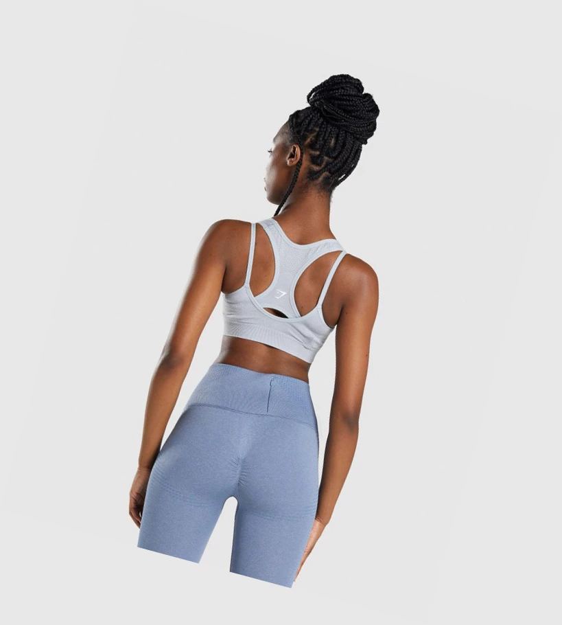 Sujetadores Deportivos Gymshark Vital Rise Seamless Mujer Grises Claro | LMUXBAY-41