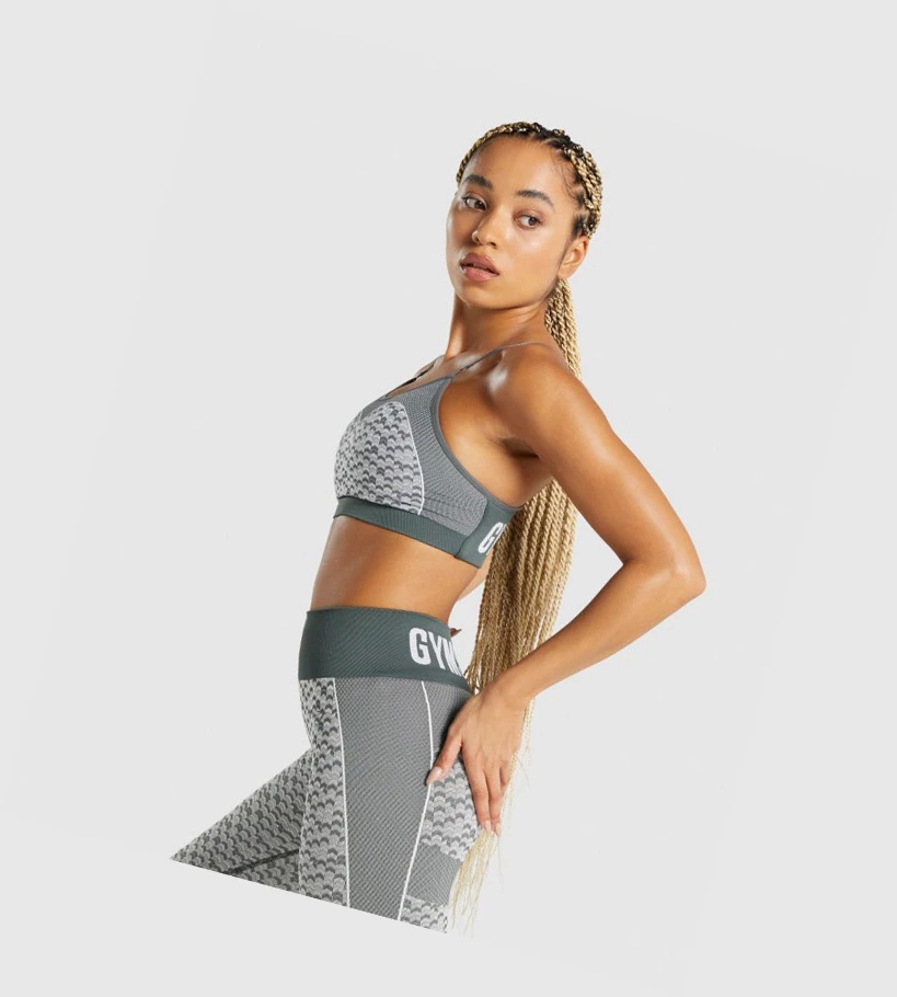 Sujetadores Deportivos Gymshark WTFlex Seamless Tiras Mujer Grises | JKLPYTZ-14