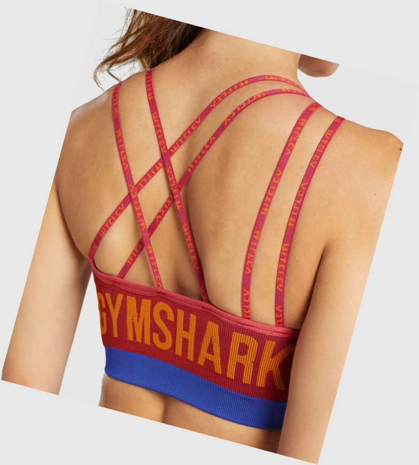 Sujetadores Deportivos Gymshark WTFlex Seamless Asymmetric Tiras Mujer Rosas | UYEMHPR-32