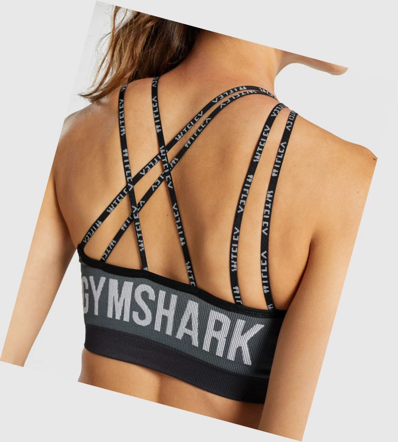 Sujetadores Deportivos Gymshark WTFlex Seamless Asymmetric Tiras Mujer Grises | XVSYTIN-85