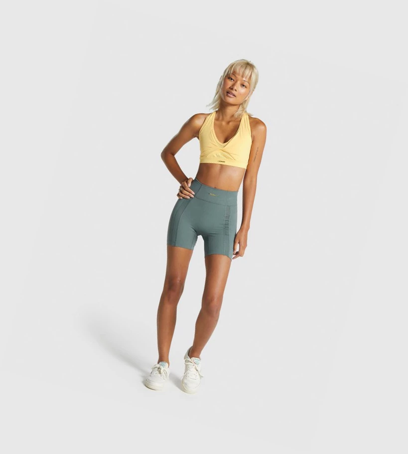 Sujetadores Deportivos Gymshark Whitney Mesh Mujer Amarillos | UWYZJKS-25