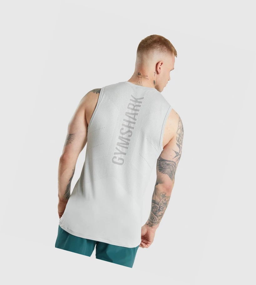 Camiseta Tirantes Gymshark Apex Hombre Grises Claro Grises | YSZQOEM-21