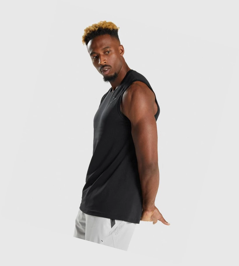 Camiseta Tirantes Gymshark Apex Hombre Negros | SZXDCIH-29