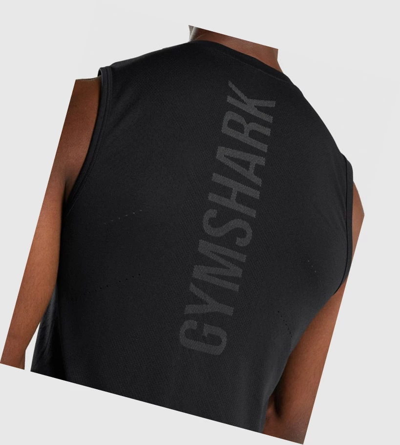 Camiseta Tirantes Gymshark Apex Hombre Negros | SZXDCIH-29