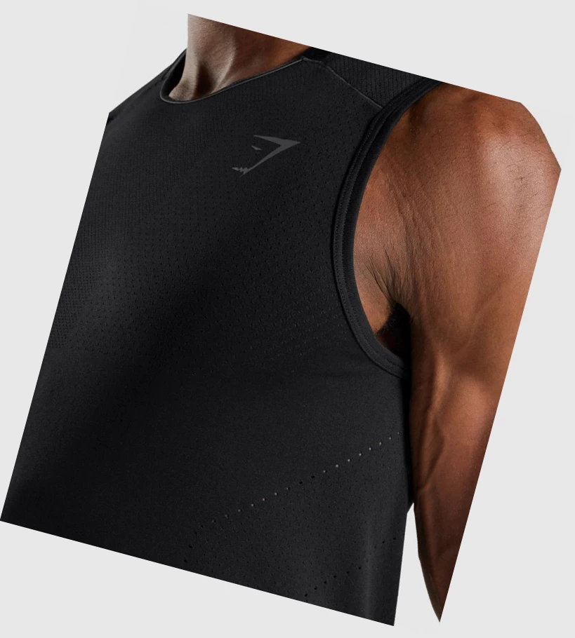 Camiseta Tirantes Gymshark Apex Hombre Negros | SZXDCIH-29