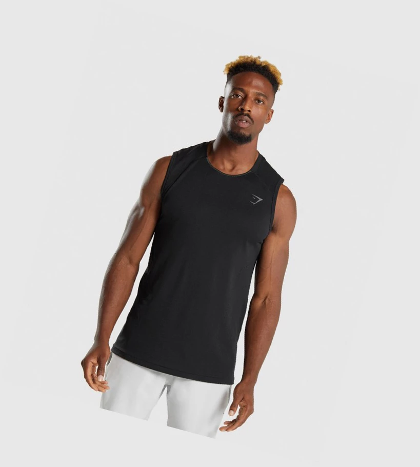 Camiseta Tirantes Gymshark Apex Hombre Negros | SZXDCIH-29