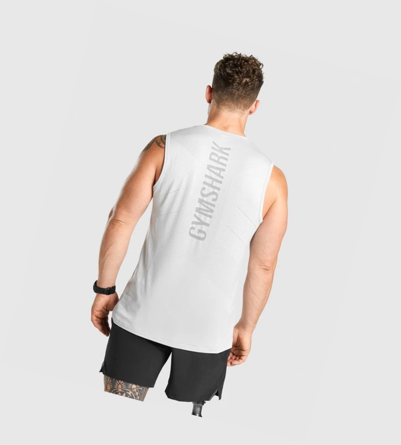 Camiseta Tirantes Gymshark Apex Seamless Hombre Grises Claro | UJPFSIR-92