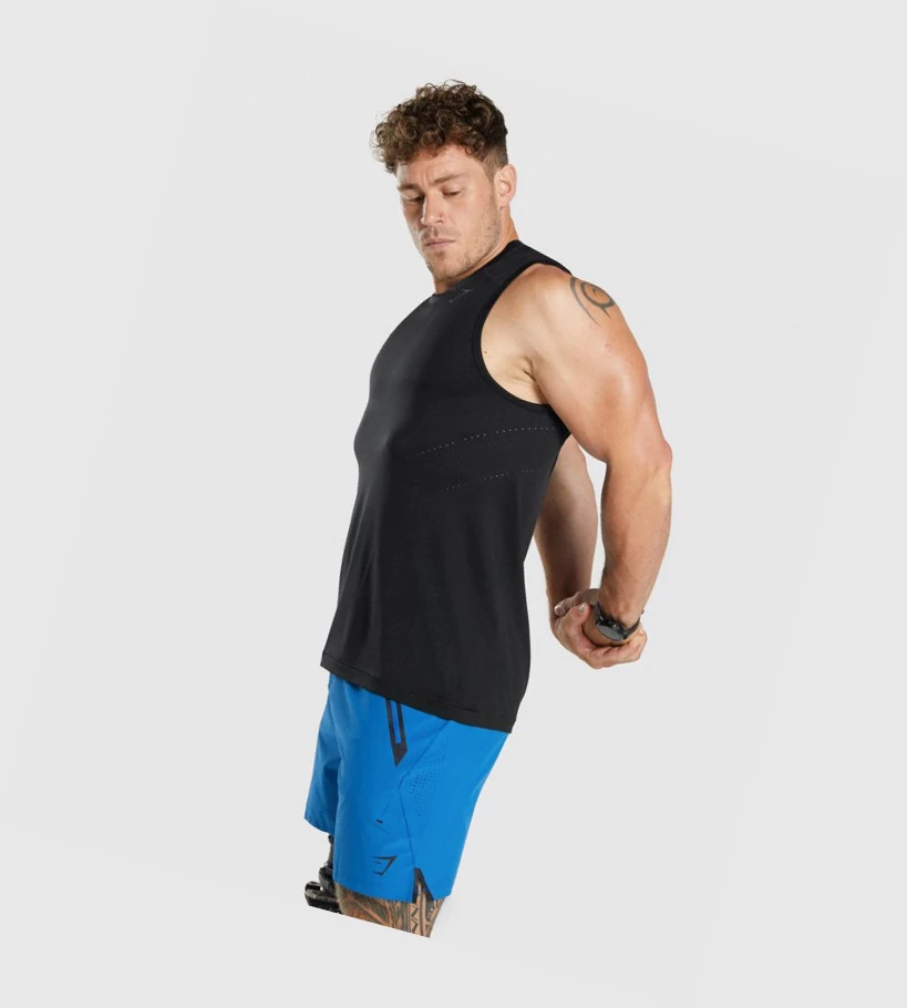 Camiseta Tirantes Gymshark Apex Seamless Hombre Negros | EXRWMFN-48