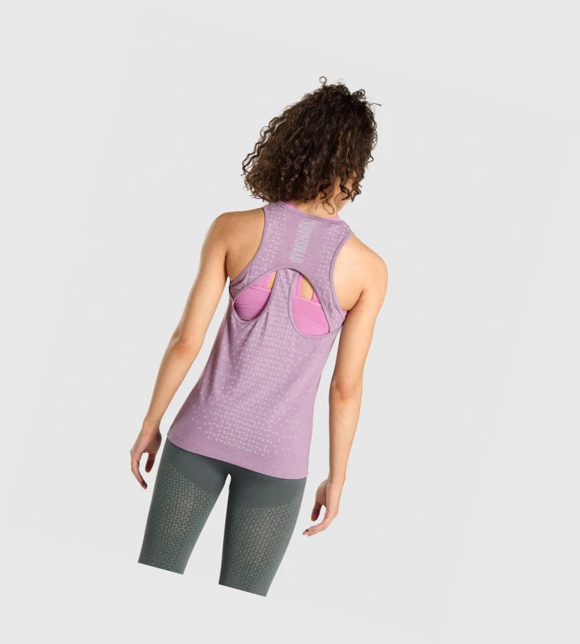 Camiseta Tirantes Gymshark Apex Seamless Mujer Morados Claro | CIUEVNG-32