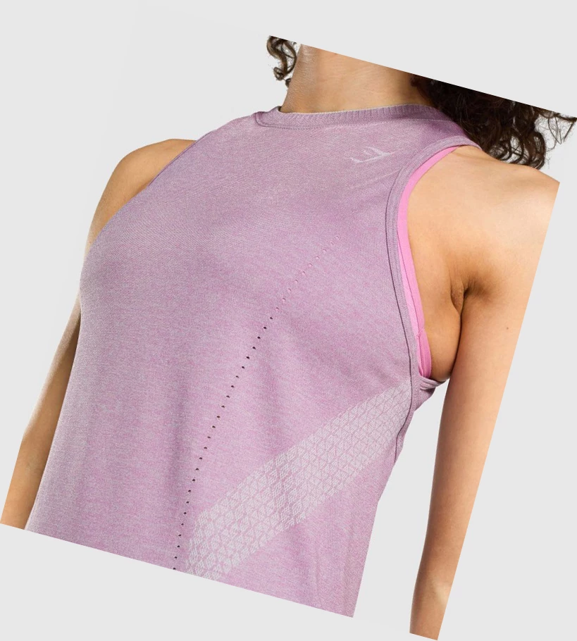 Camiseta Tirantes Gymshark Apex Seamless Mujer Morados Claro | CIUEVNG-32