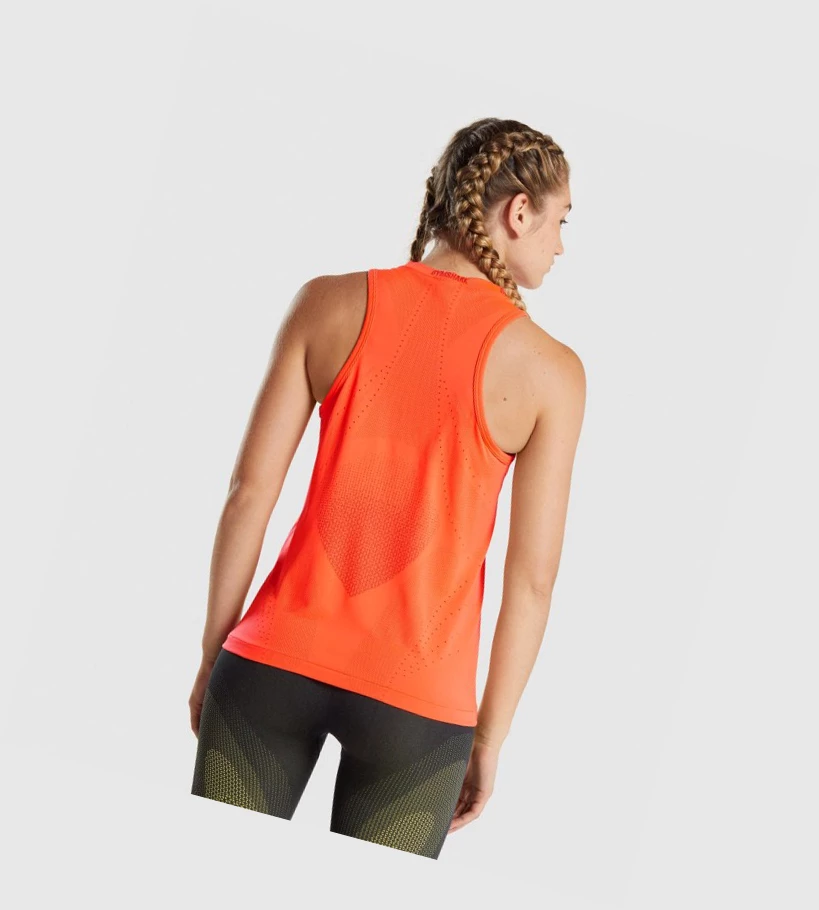 Camiseta Tirantes Gymshark Apex Seamless Mujer Naranjas | DECTMJU-16