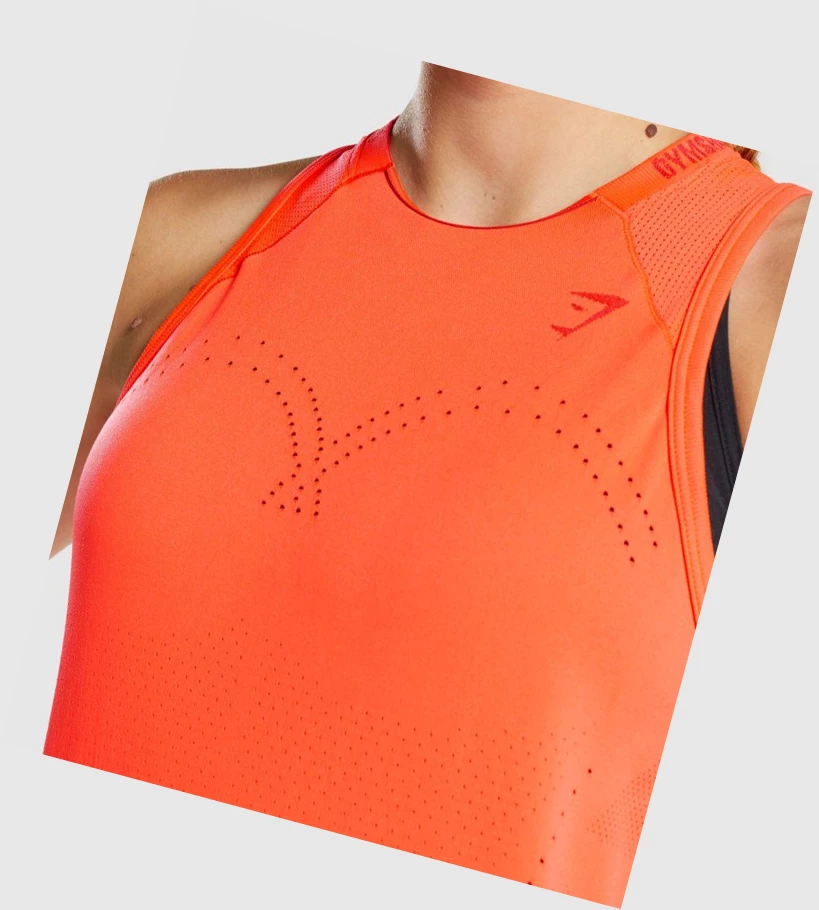 Camiseta Tirantes Gymshark Apex Seamless Mujer Naranjas | DECTMJU-16