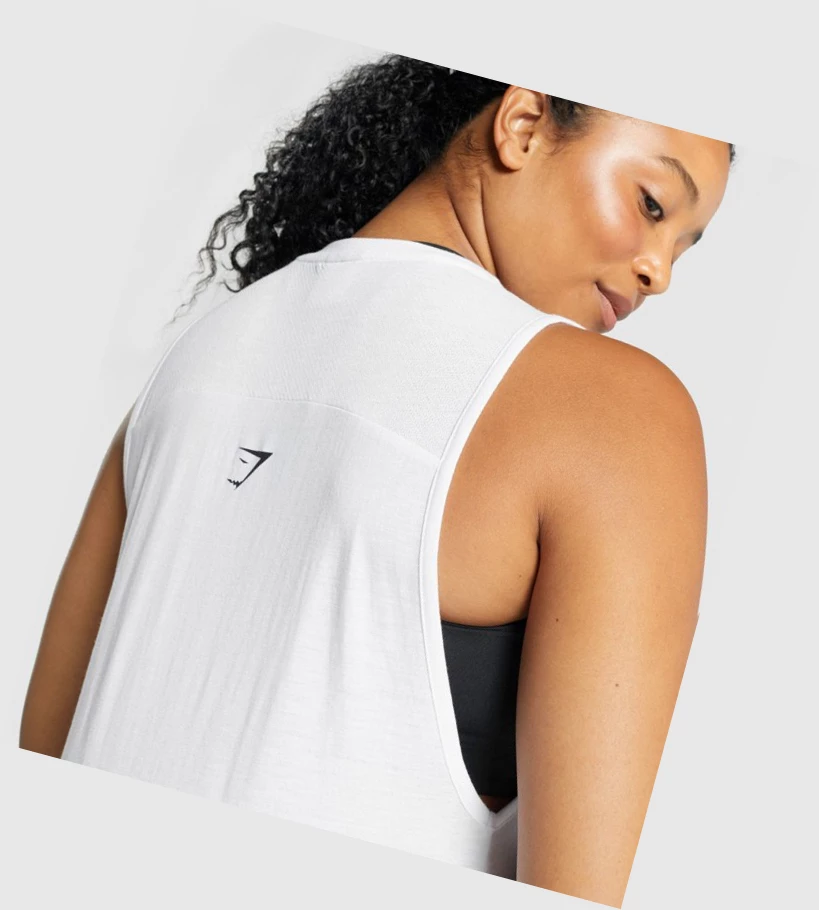 Camiseta Tirantes Gymshark Apollo Estampados Mujer Blancos | LTAFZRV-34