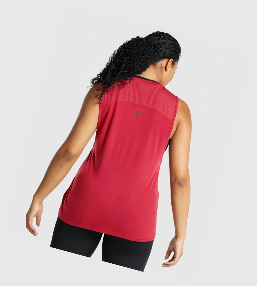 Camiseta Tirantes Gymshark Apollo Estampados Mujer Vino | PEOMSUN-18