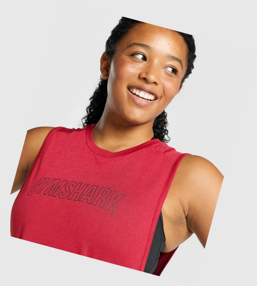 Camiseta Tirantes Gymshark Apollo Estampados Mujer Vino | PEOMSUN-18