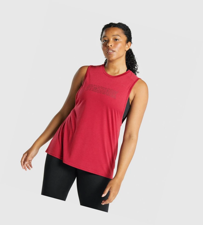 Camiseta Tirantes Gymshark Apollo Estampados Mujer Vino | PEOMSUN-18