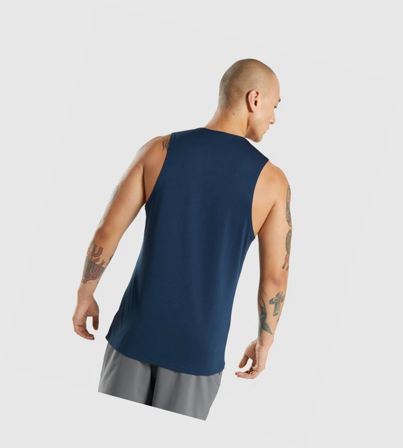 Camiseta Tirantes Gymshark Arrival Hombre Azul Marino | DVYRHEU-47