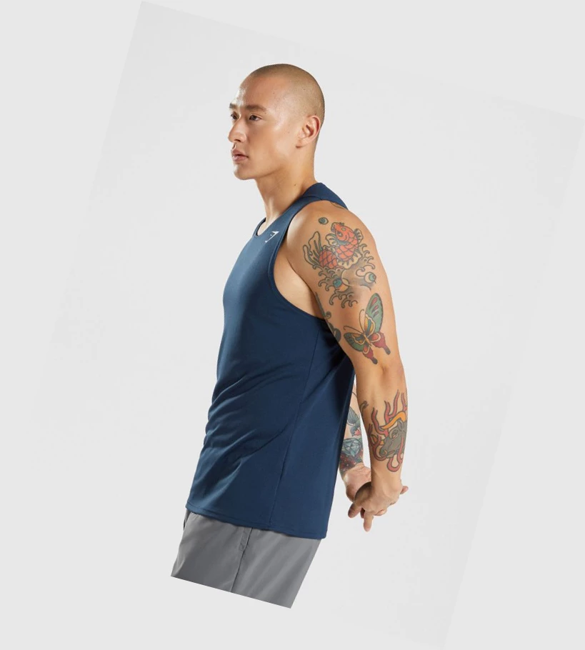 Camiseta Tirantes Gymshark Arrival Hombre Azul Marino | DVYRHEU-47