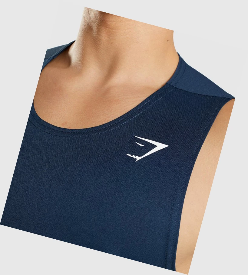 Camiseta Tirantes Gymshark Arrival Hombre Azul Marino | DVYRHEU-47