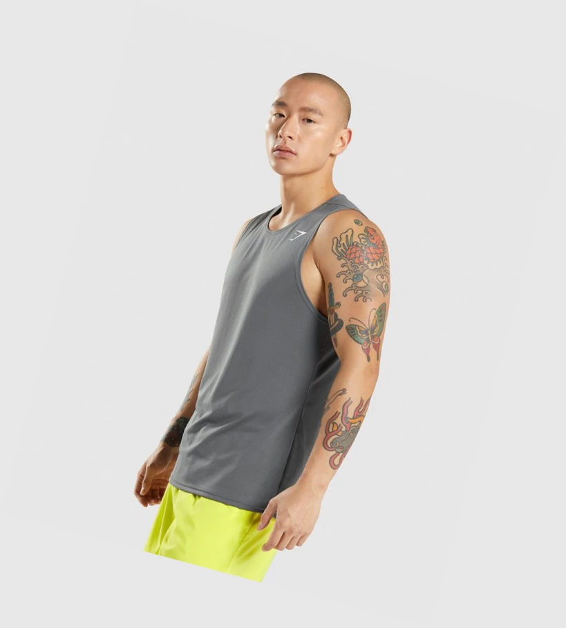 Camiseta Tirantes Gymshark Arrival Hombre Grises | GFUBTHJ-58