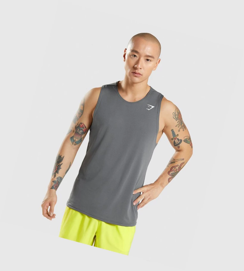 Camiseta Tirantes Gymshark Arrival Hombre Grises | GFUBTHJ-58