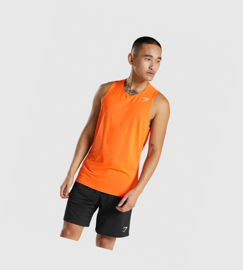 Camiseta Tirantes Gymshark Arrival Hombre Naranjas | JIWBXDS-53