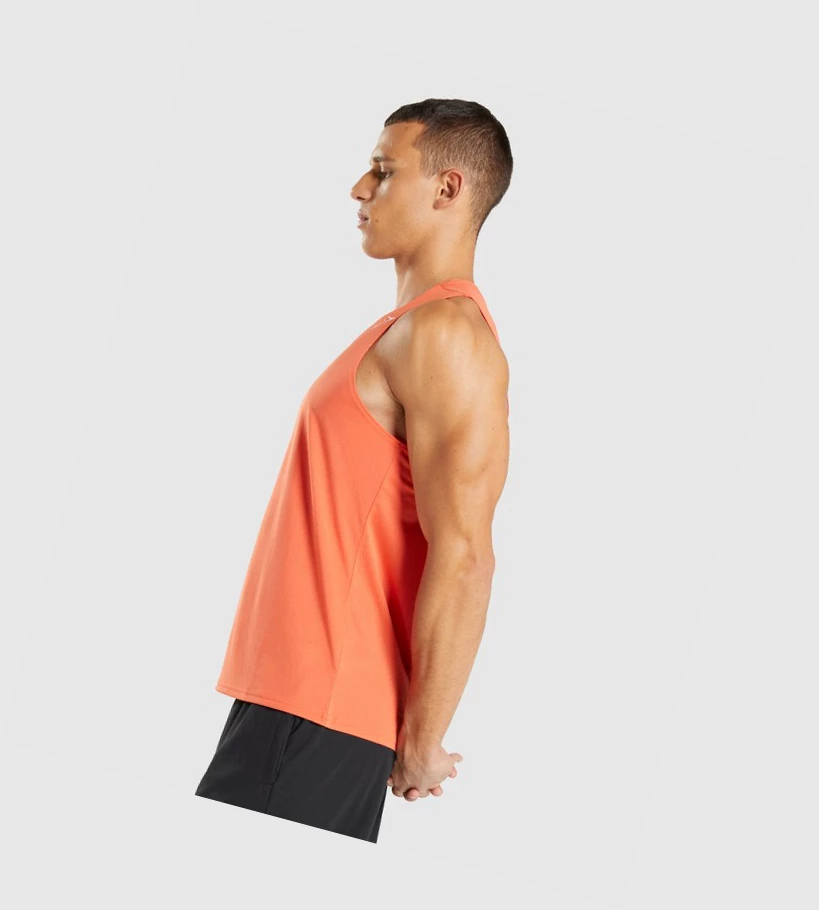 Camiseta Tirantes Gymshark Arrival Hombre Naranjas | OIDPUYQ-06