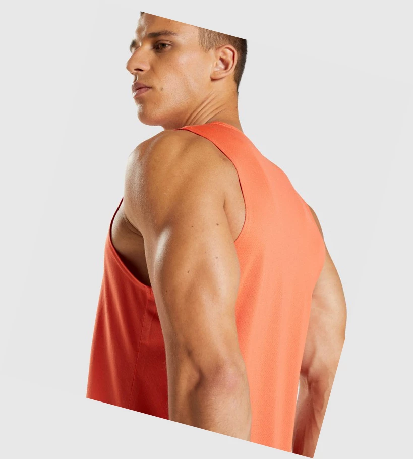 Camiseta Tirantes Gymshark Arrival Hombre Naranjas | OIDPUYQ-06