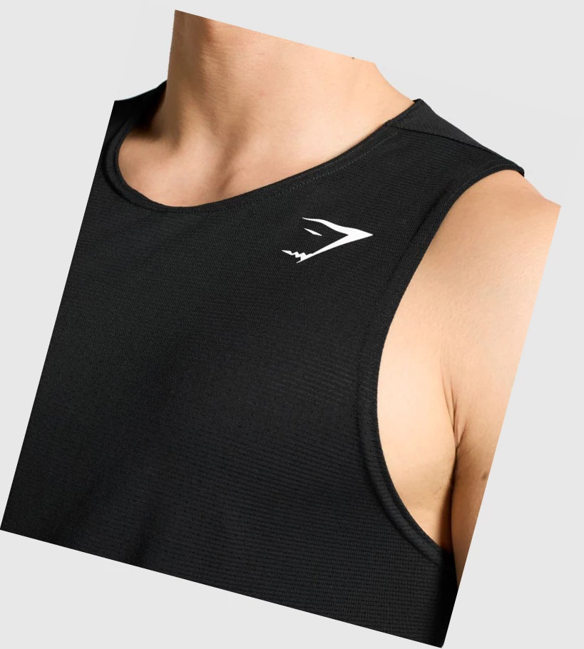 Camiseta Tirantes Gymshark Arrival Hombre Negros | LXDRJNS-10