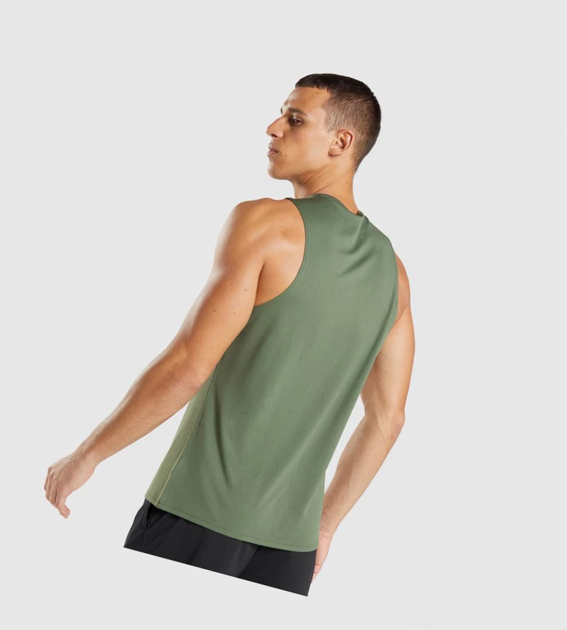 Camiseta Tirantes Gymshark Arrival Hombre Verde Oliva | ULRXQIO-18