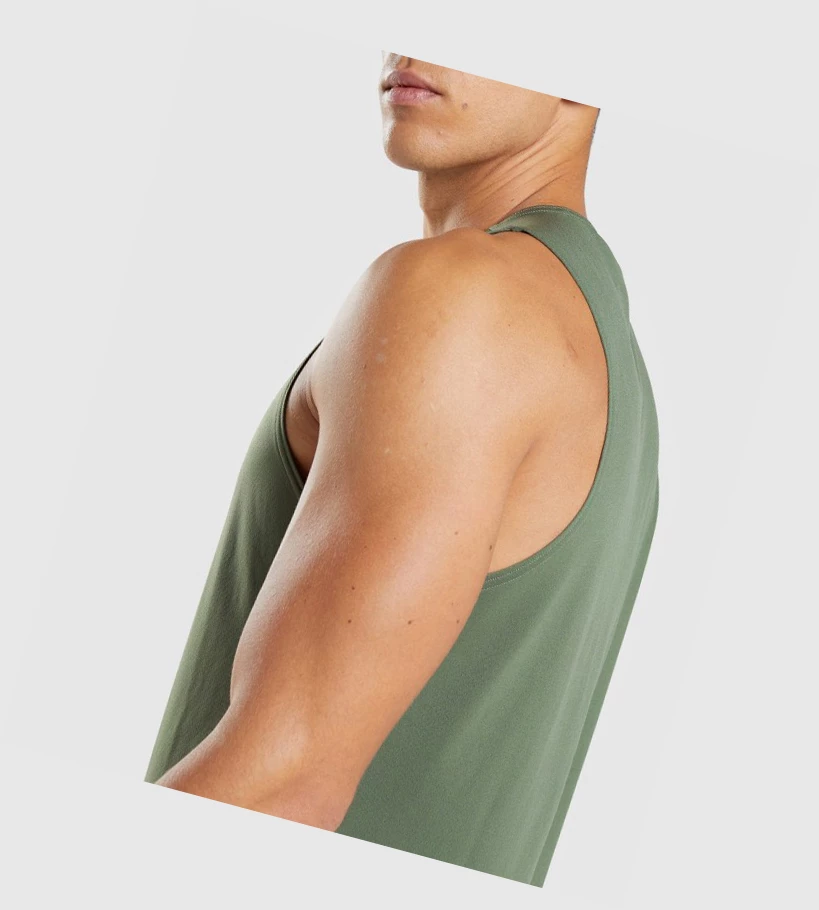 Camiseta Tirantes Gymshark Arrival Hombre Verde Oliva | ULRXQIO-18