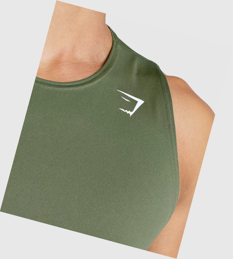 Camiseta Tirantes Gymshark Arrival Hombre Verde Oliva | ULRXQIO-18