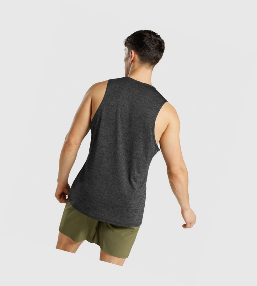 Camiseta Tirantes Gymshark Arrival Marl Hombre Negros | HAYTXUZ-46