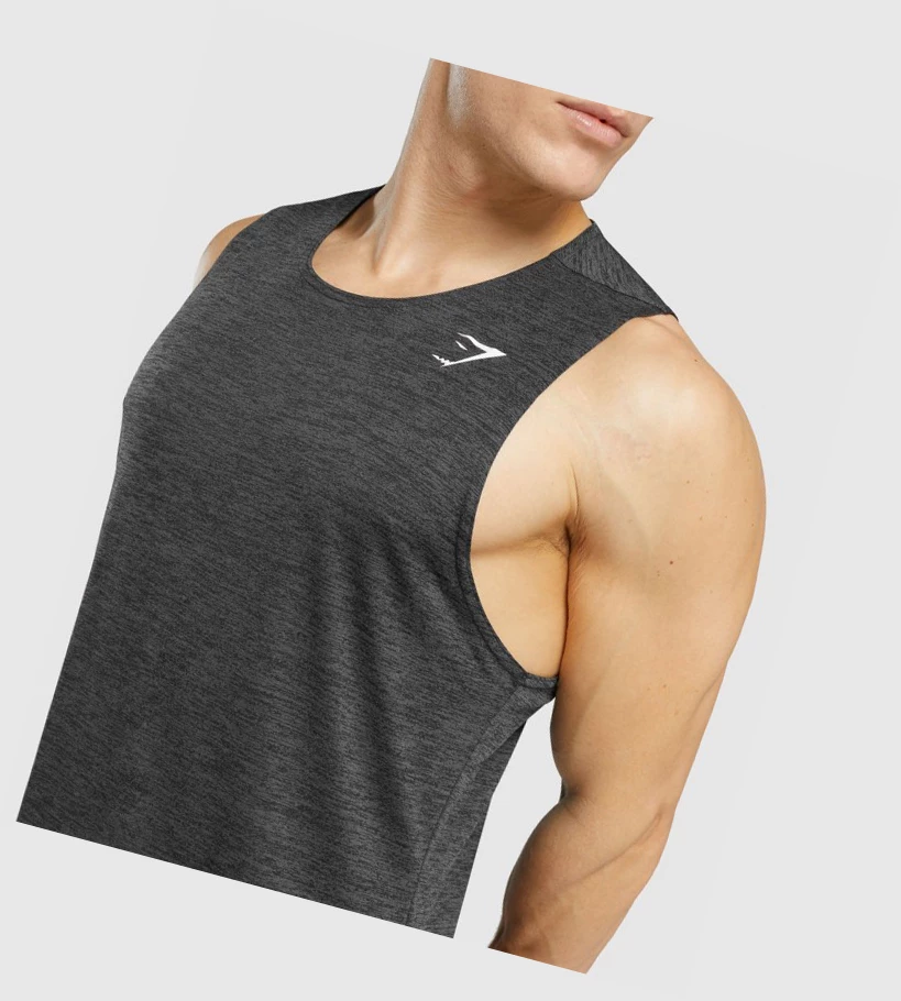 Camiseta Tirantes Gymshark Arrival Marl Hombre Negros | HAYTXUZ-46