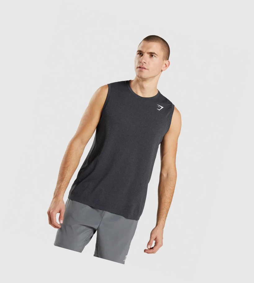 Camiseta Tirantes Gymshark Arrival Seamless Hombre Negros | XKQNGLC-84