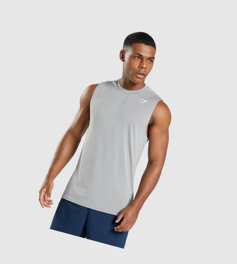 Camiseta Tirantes Gymshark Arrival Sin Manga Hombre Grises | BJGXDUC-15