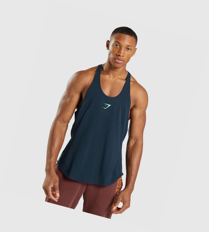 Camiseta Tirantes Gymshark Bold Hombre Azul Marino | RADQCWT-69