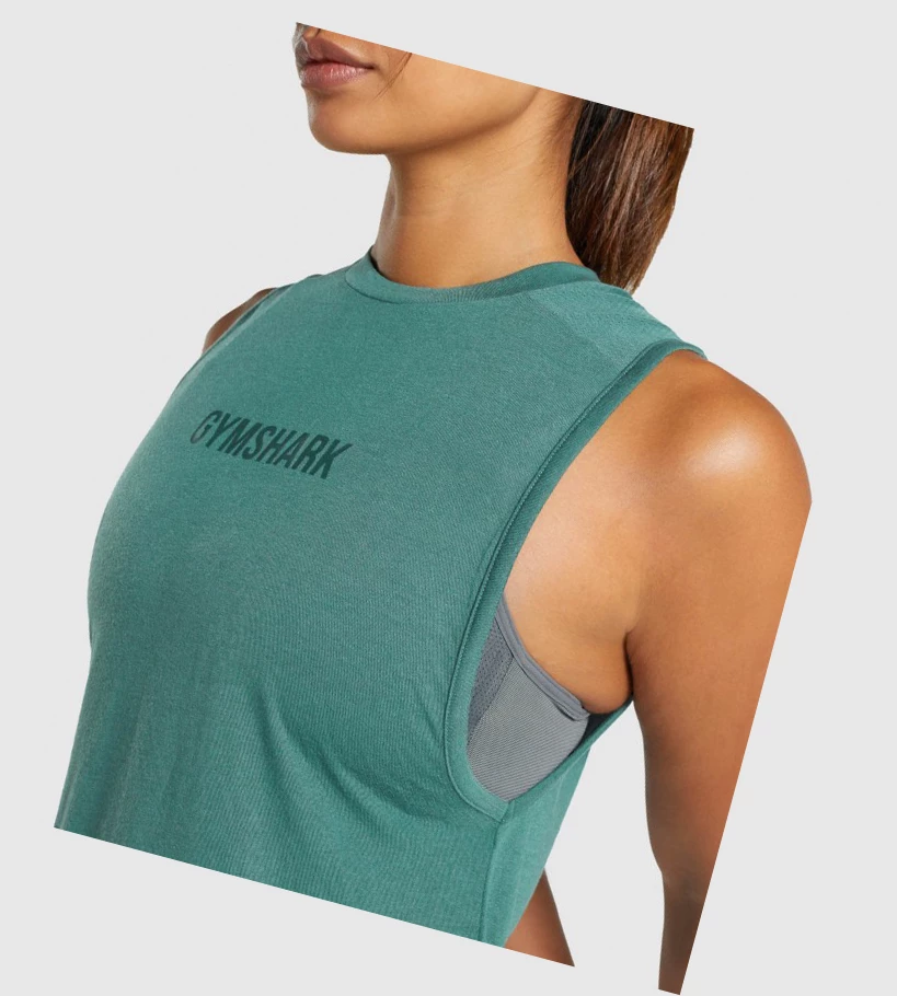 Camiseta Tirantes Gymshark Camo Estampados Mujer Verdes Oscuro | CVFZAIU-39