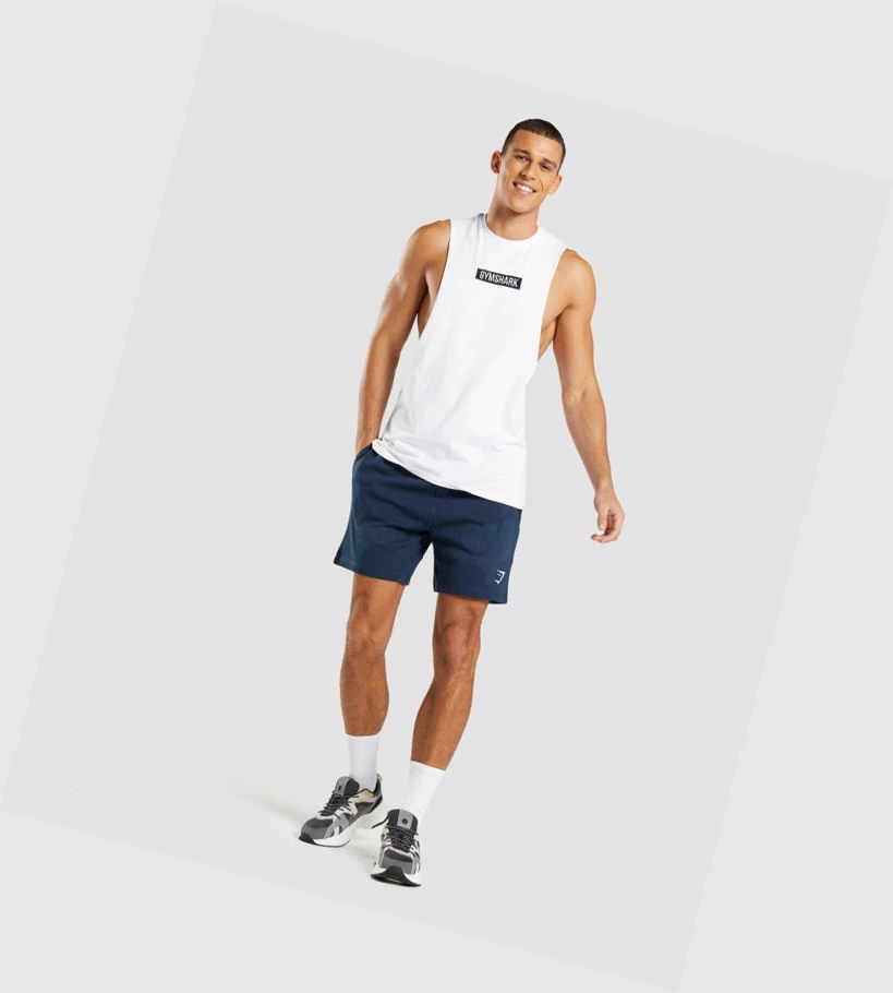 Camiseta Tirantes Gymshark Central Drop Arm Hombre Blancos | GDKYISW-46