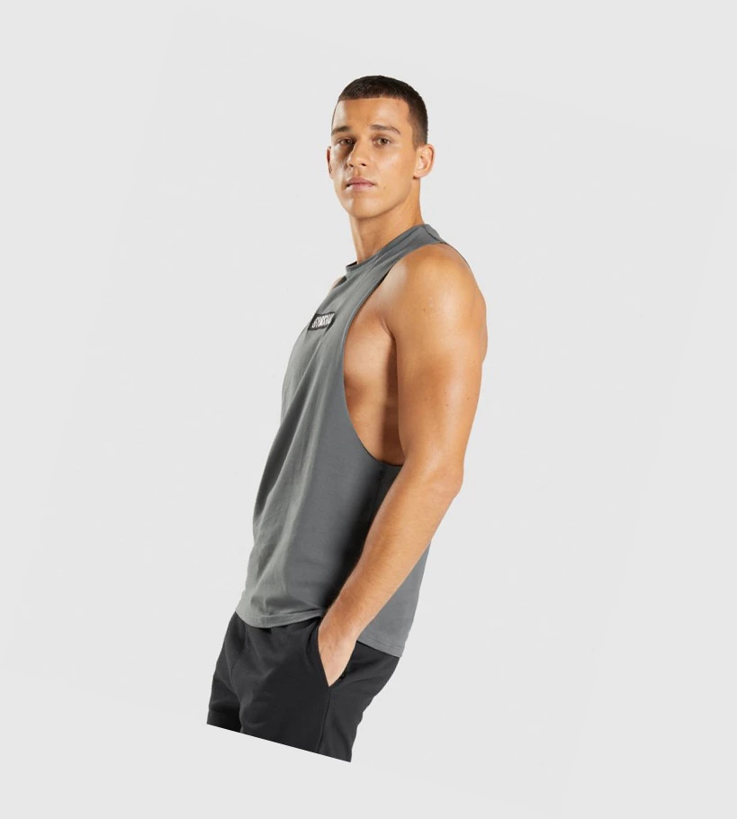 Camiseta Tirantes Gymshark Central Drop Arm Hombre Grises | MHNPUQT-61