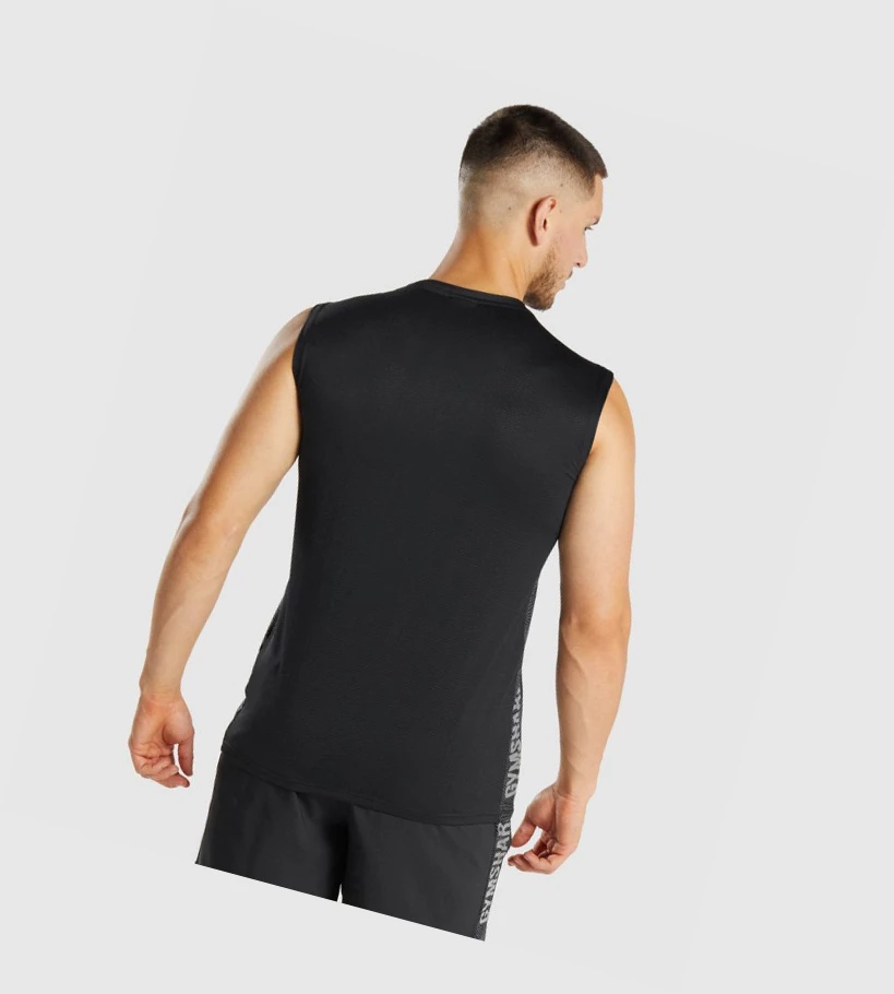 Camiseta Tirantes Gymshark Deporte Hombre Negros | ZVTQCXM-70